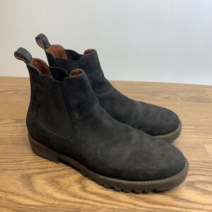 Patina Leather Men's Chelsea Pull On Ankle Boot Size 8.5 Black